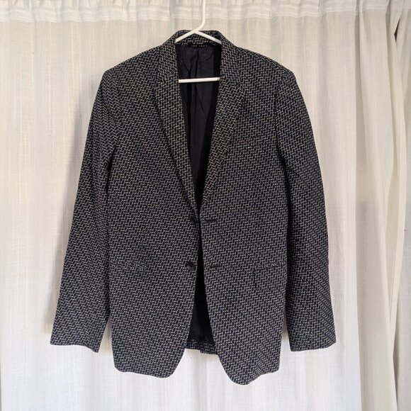 Rag & Bone Men's Slim Fit Navy Blazer with Embroidery Detail, Size 40 - Picture 8 of 9